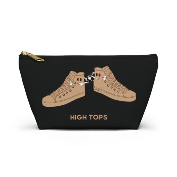 This high tops Accessory Pouch T-Bottom features two tan high tops smoking joints with 'High Tops' written below in same color tan