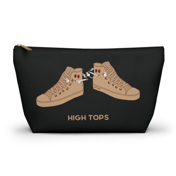 This high tops Accessory Pouch T-Bottom features two tan high tops smoking joints with 'High Tops' written below in same color tan