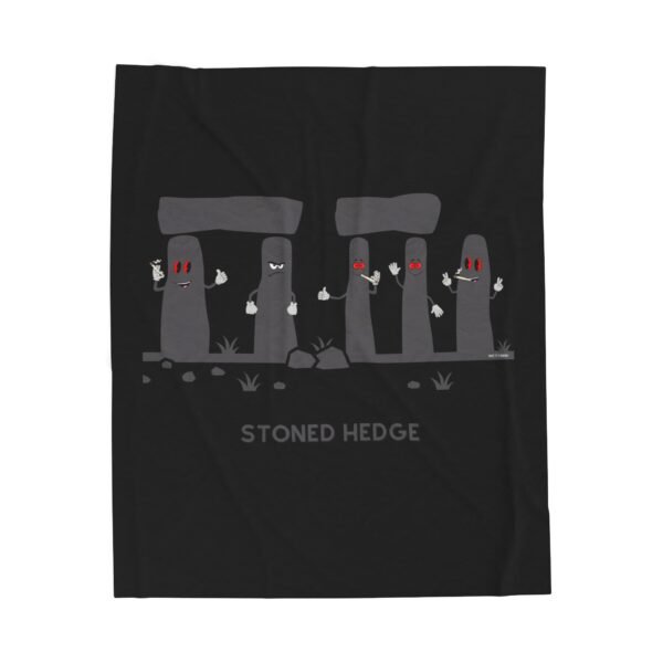 This soft stoned hedge blanket features the grey rocks smoking joints.