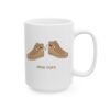 This high tops mug features two tan high tops smoking joints with 'High Tops' written below in same color tan