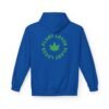 This plant lover weed leaf hoodie features a bold weed leaf design with 'Plant Lover' written around it, all in a green color same as the weed leaf itself.