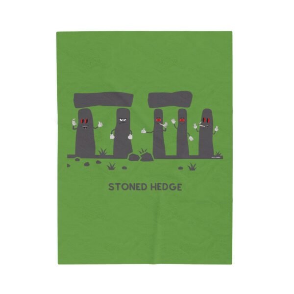 This soft stoned hedge blanket features the grey rocks smoking joints.