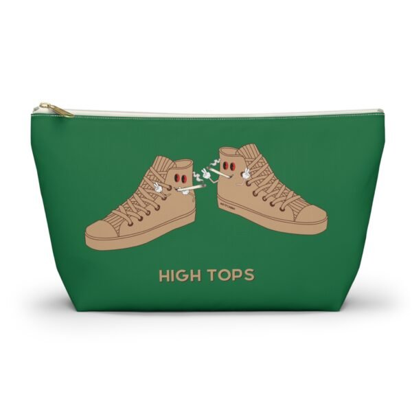 This high tops Accessory Pouch T-Bottom features two tan high tops smoking joints with 'High Tops' written below in same color tan