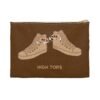 This high tops Accessory Pouch features two tan high tops smoking joints with 'High Tops' written below in same color tan