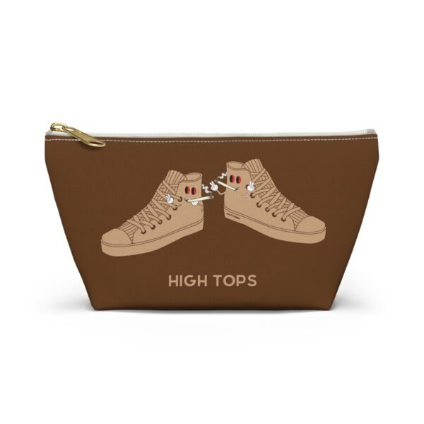 This high tops Accessory Pouch T-Bottom features two tan high tops smoking joints with 'High Tops' written below in same color tan