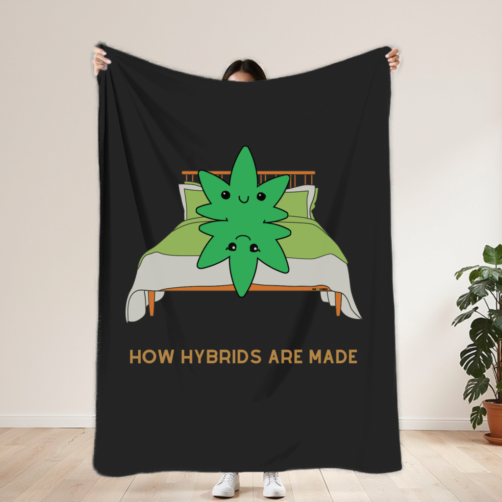 This how hybrids are made blanket features the grey rocks smoking joints.