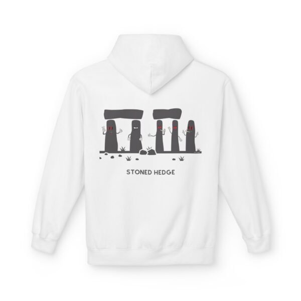 This stoned hedge hoodie features the grey rocks smoking joints