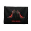 This high heels Accessory Pouch features two grey high heels smoking joints with 'High Heels' written below in red.