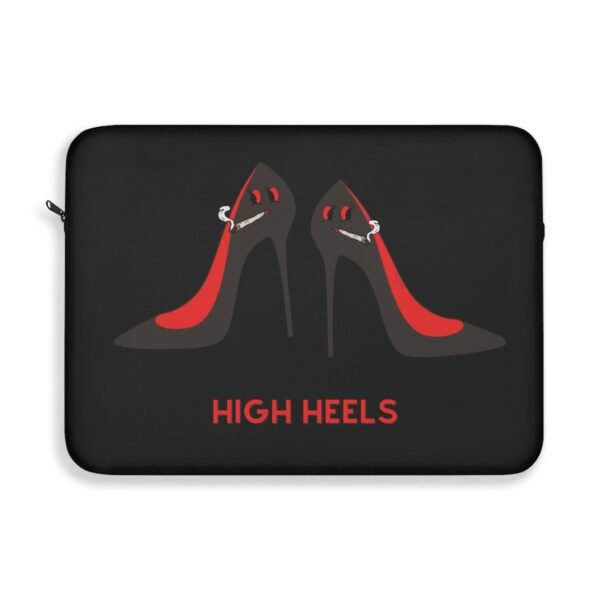 12751127585203838161_2048.jpeg This high heels laptop sleeve features two grey high heels smoking joints with 'High Heels' written below in red.