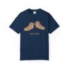 This high tops t-shirt features two tan high tops smoking joints with 'High Tops' written below in same color tan