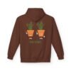 This high thymes hoodie features two thyme plants smoking joints with 'High Thymes' written below in green
