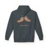 This high tops hoodie features tan high top shoes smoking joints with high tops written under it.