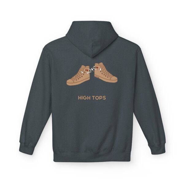 This high tops hoodie features tan high top shoes smoking joints with high tops written under it.