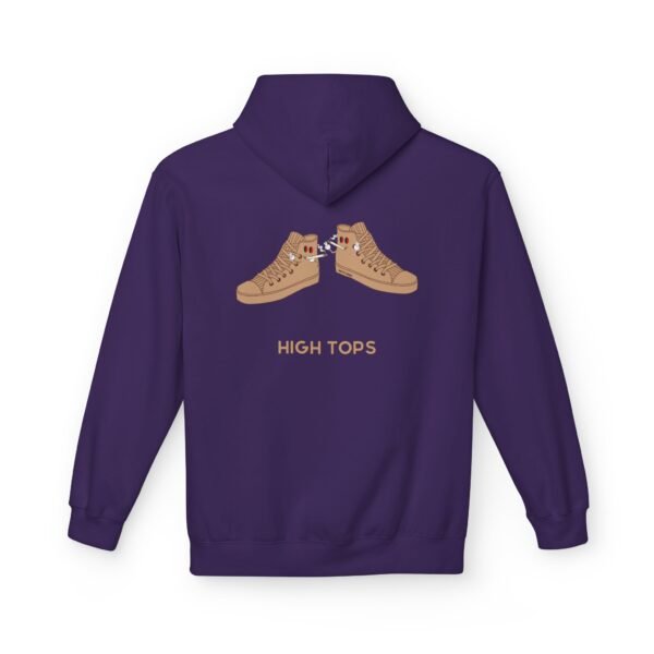 This high tops hoodie features tan high top shoes smoking joints with high tops written under it.