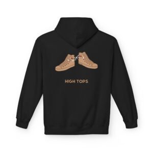 This high tops hoodie features tan high top shoes smoking joints with high tops written under it.