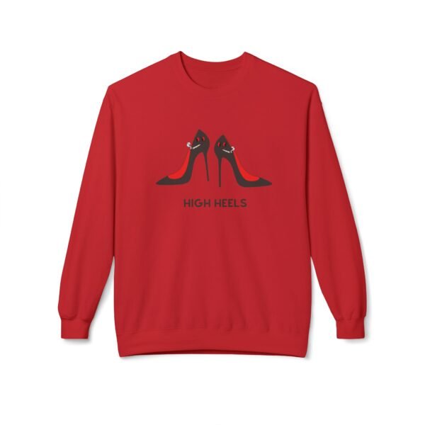This high heels sweatshirt features two grey high heels smoking joints with 'High Heels' written below in same color grey black as the shoes