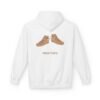 This high tops hoodie features tan high top shoes smoking joints with high tops written under it.