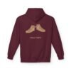 This high tops hoodie features tan high top shoes smoking joints with high tops written under it.