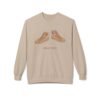 This high tops crewneck sweatshirt features two tan high tops smoking joints with 'High Tops' written below in same color tan