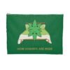 Back, Large, White zipper (2) This how hybrids are made accessory pouch features two weed leaves laying in bed on top of each other with "How Hybrids Are Made" written below
