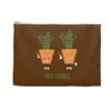 This high thymes accessory pouch features two thyme plants smoking joints with 'High Thymes' written below in green