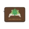 This how hybrids are made laptop sleeve features two weed leaves laying in bed on top of each other with "How Hybrids Are Made" written below